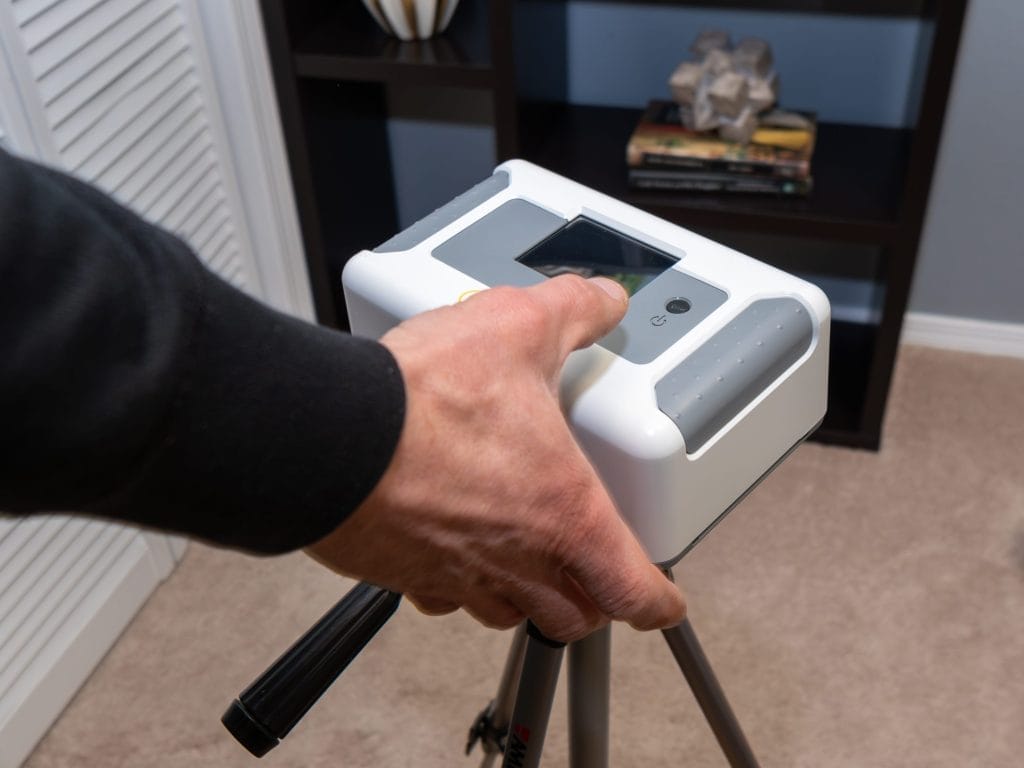Radon Testing Device Being Used Indoors
